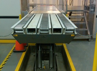 Pit Mounted Lift Table with Conveyor Top