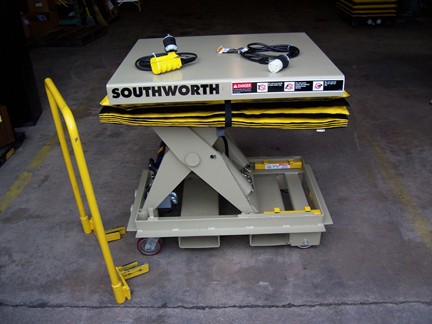 Hydraulic Lift Table with portability kit and fork channels