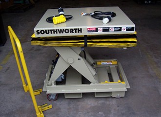 Hydraulic Lift Table with portability kit and fork channels