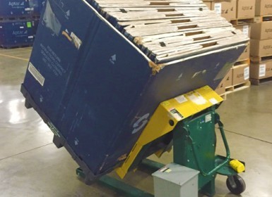 Portable Container Tilter angled down