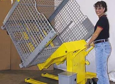 Portable Container Tilter - Moving Wire Basket