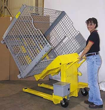Portable Container Tilter - Moving Wire Basket