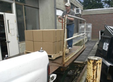 M-Series Dock Lift loading a pickup truck