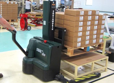 Compact Stacker with Palletized Load