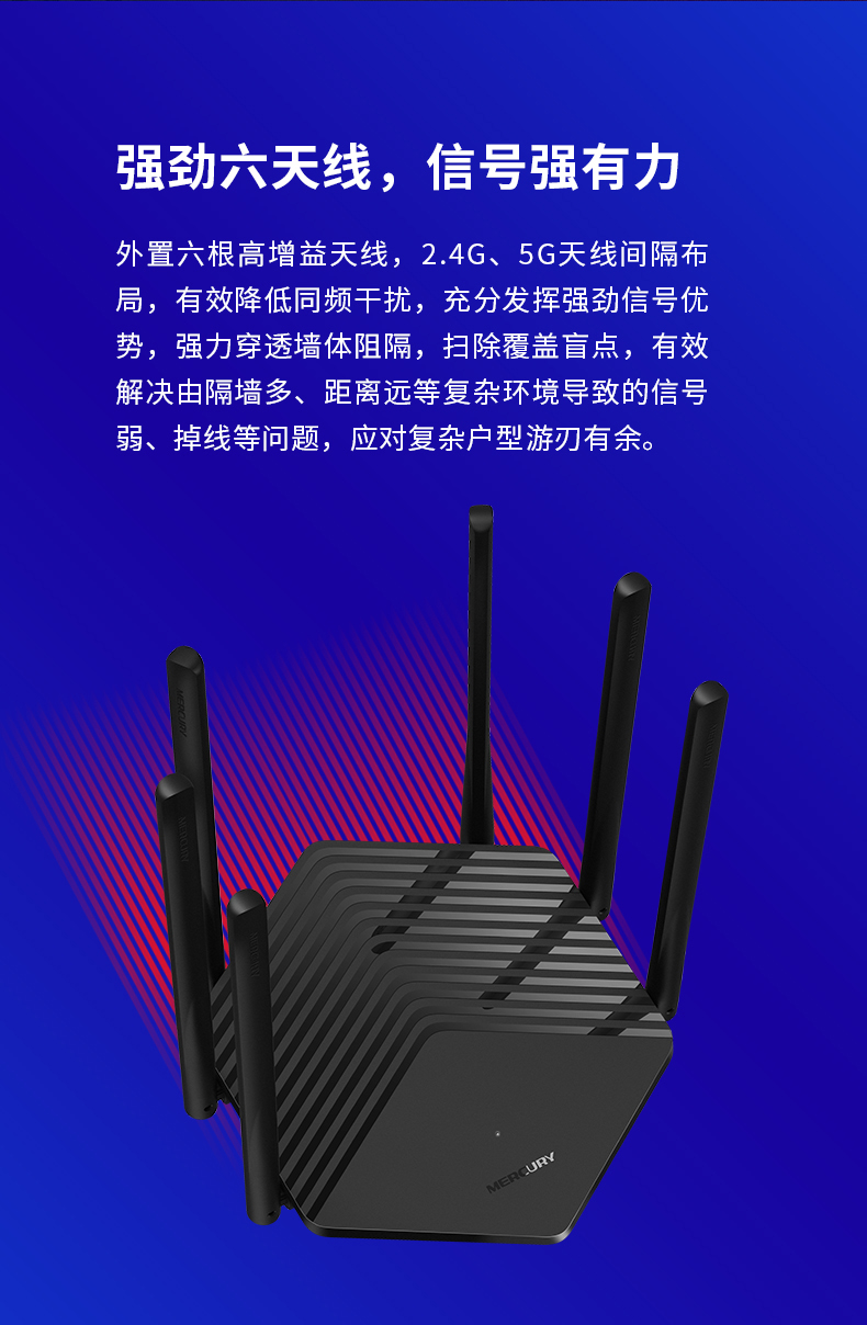 水星D191G 1900M双频千兆无线路由器(2个LAN口）