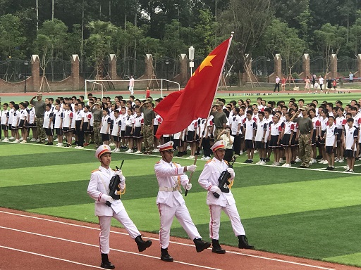 新川外国语学校军训汇演