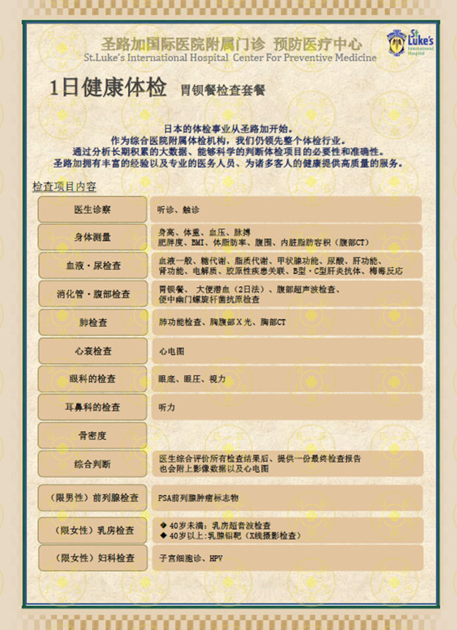 圣路加国际医院体检 圣路加国际医院体检