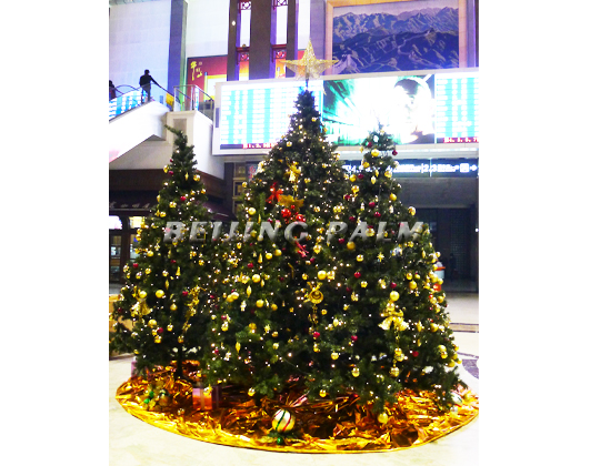 The golden Christmas tree at Beijing Railway Station is to celebrate Christmas day in 2011. The golden Christmas tree at Beijing Railway Station is to celebrate Christmas day in 2011.