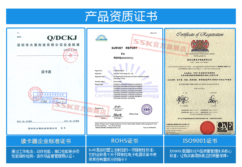 飚王ssk USB2.0多功能多合一读卡器SD TF MS卡四合一读卡器闪灵016