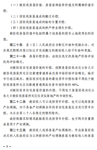《临沂市国有土地上房屋征收与补偿管理办法》