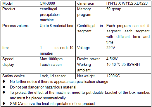 Centrifugal precipitation machine
