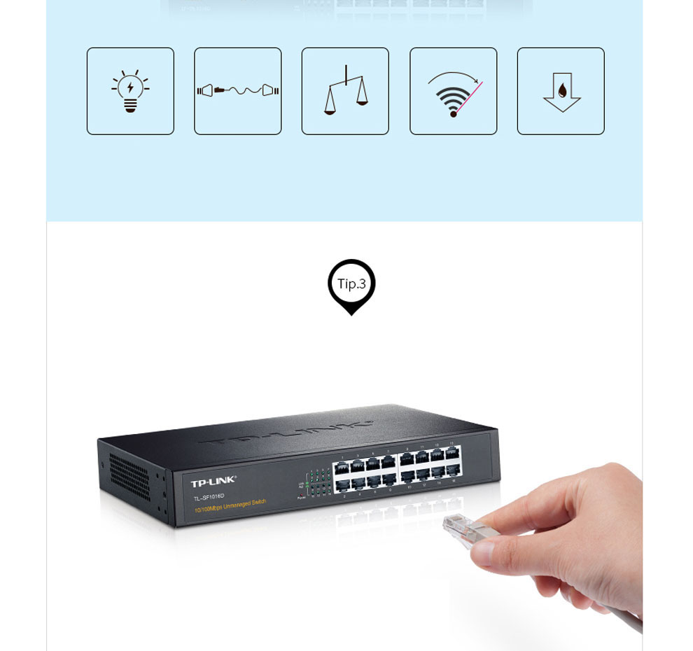 TP-LINK TL-SF1016D  16口百兆桌面式交换机