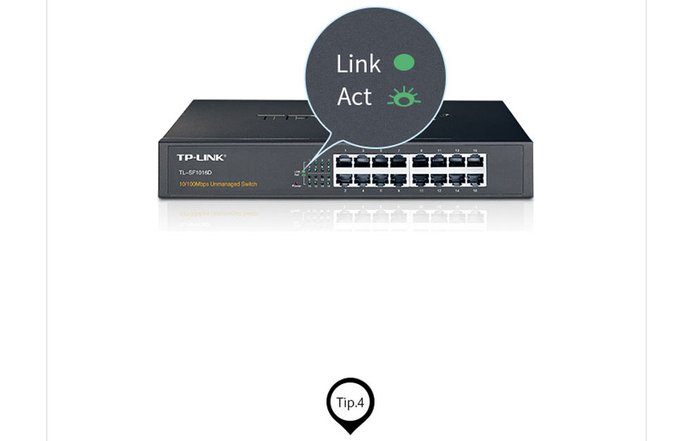 TP-LINK TL-SF1016D  16口百兆桌面式交换机