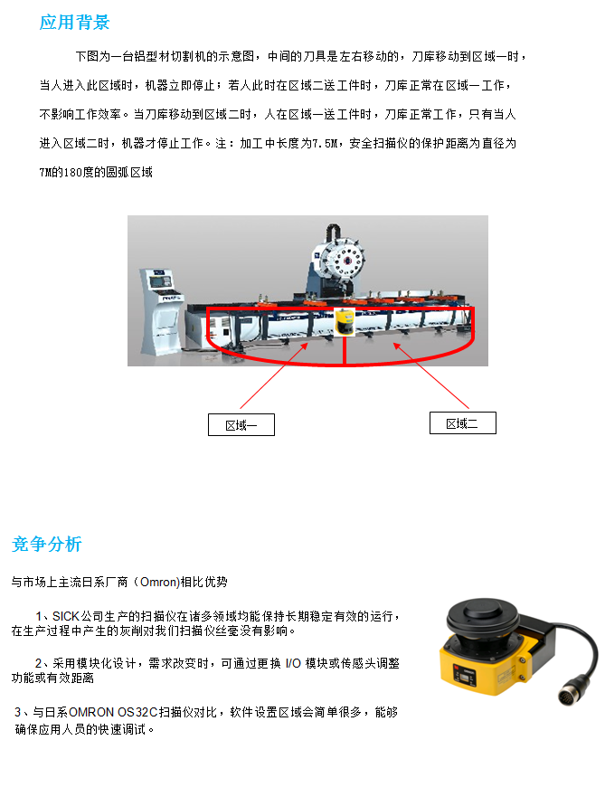 S3000在铝型材切割机的安全应用