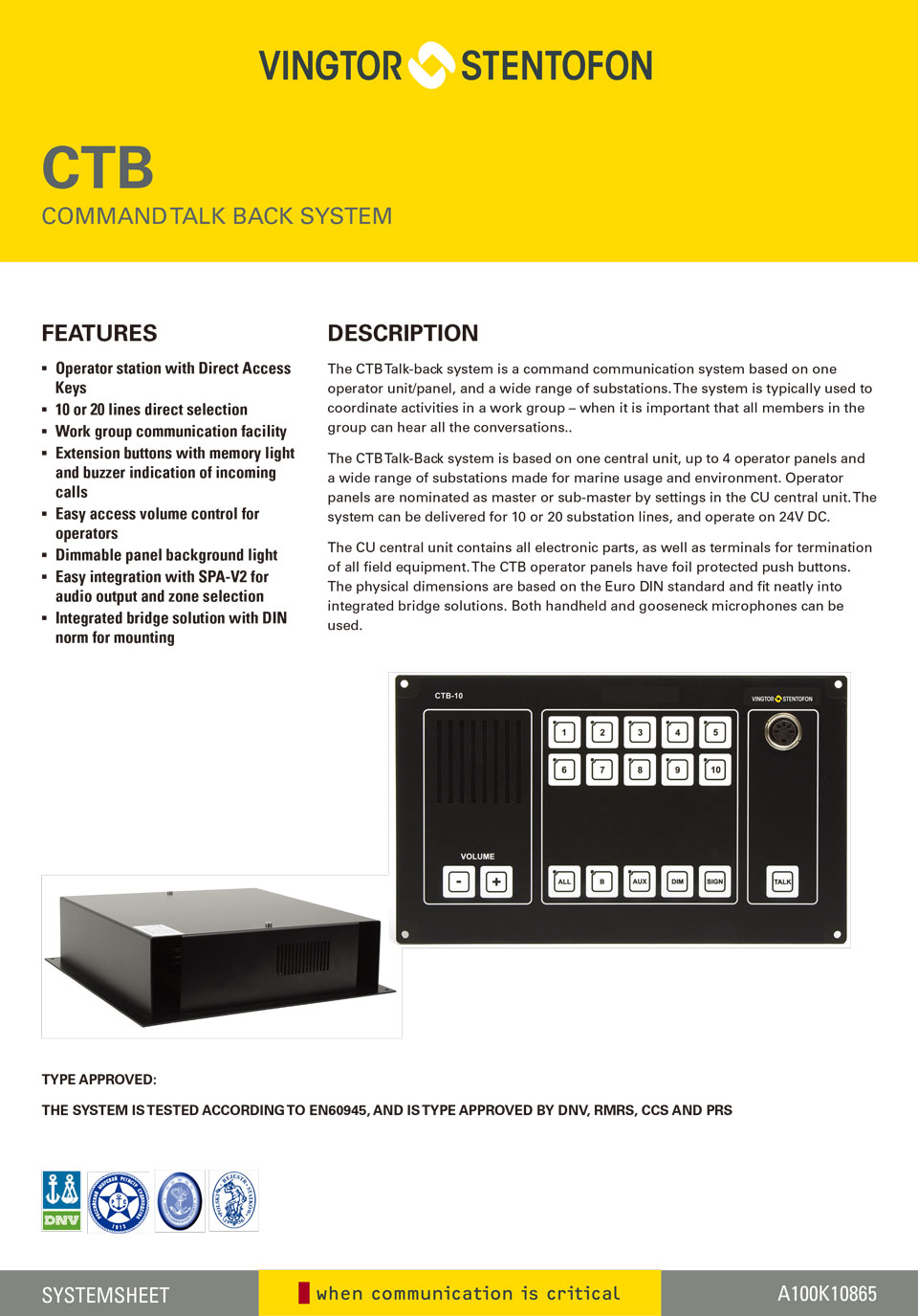 CTB Command Talk Back System