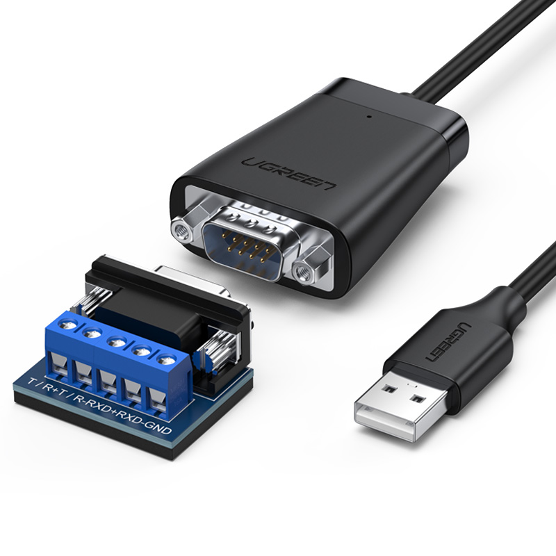 绿联60562-USB2.0转422/485串口线 黑色1.5米