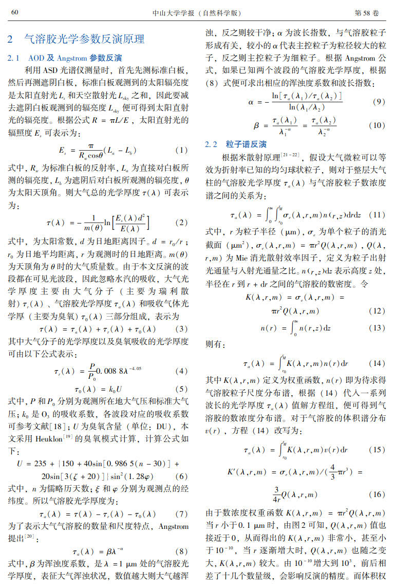 广州市秋季气溶胶光学特性日变化