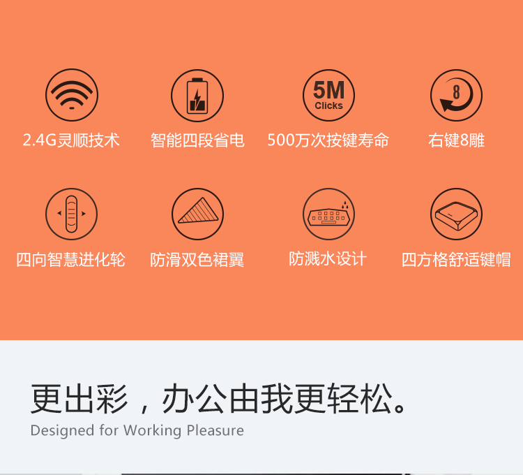 双飞燕FG1010  无线套件（黑/黑蓝/黑橙）