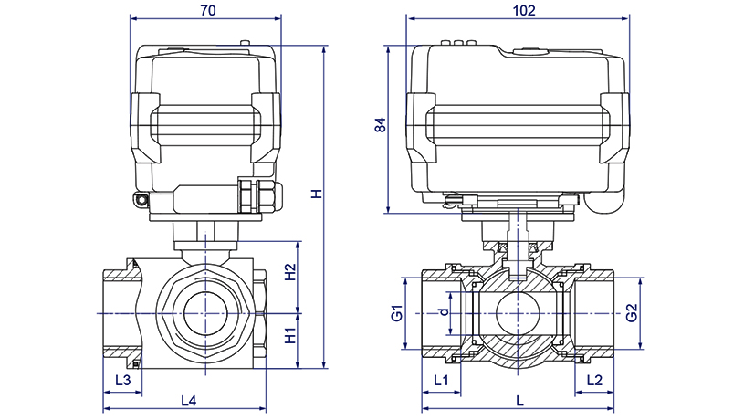 OSAWQ914/15系列普通/智能開關型臥式三通電動球閥