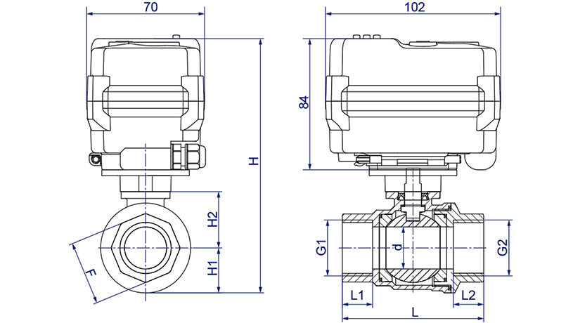 OSAWQ911系列普通/智能開關型電動球閥 OSAWQ911系列普通/智能開關型電動球閥