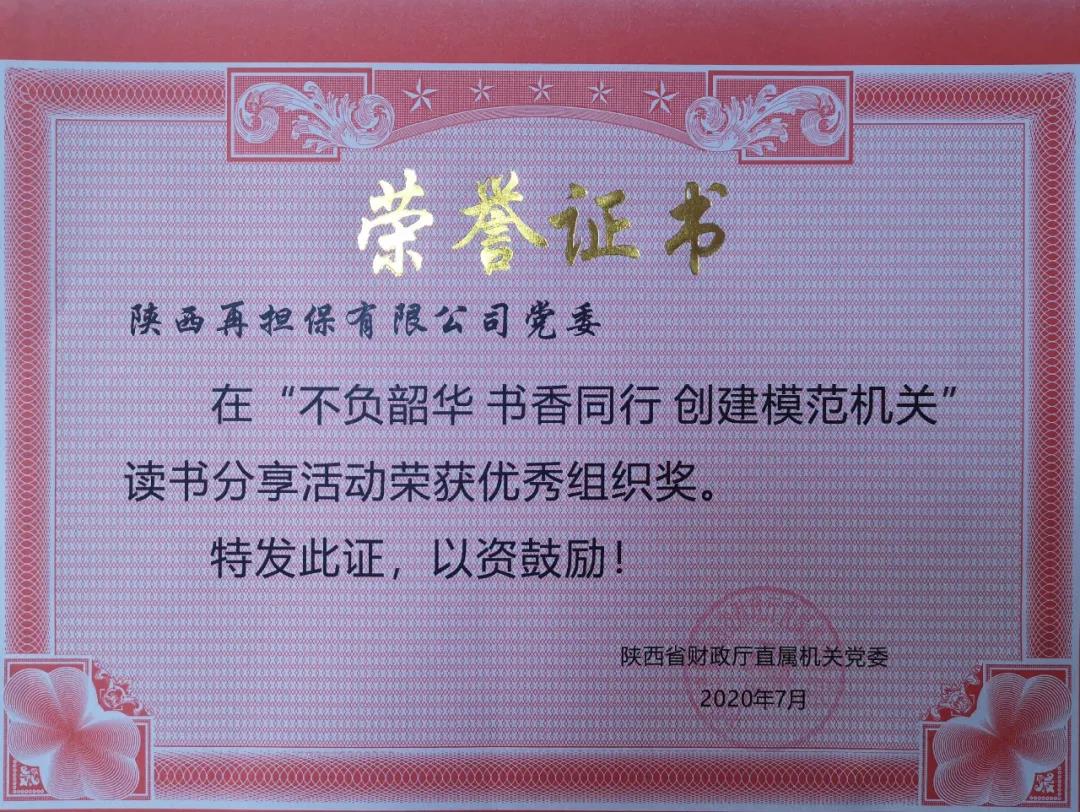 省再担保公司党建工作荣获多项荣誉