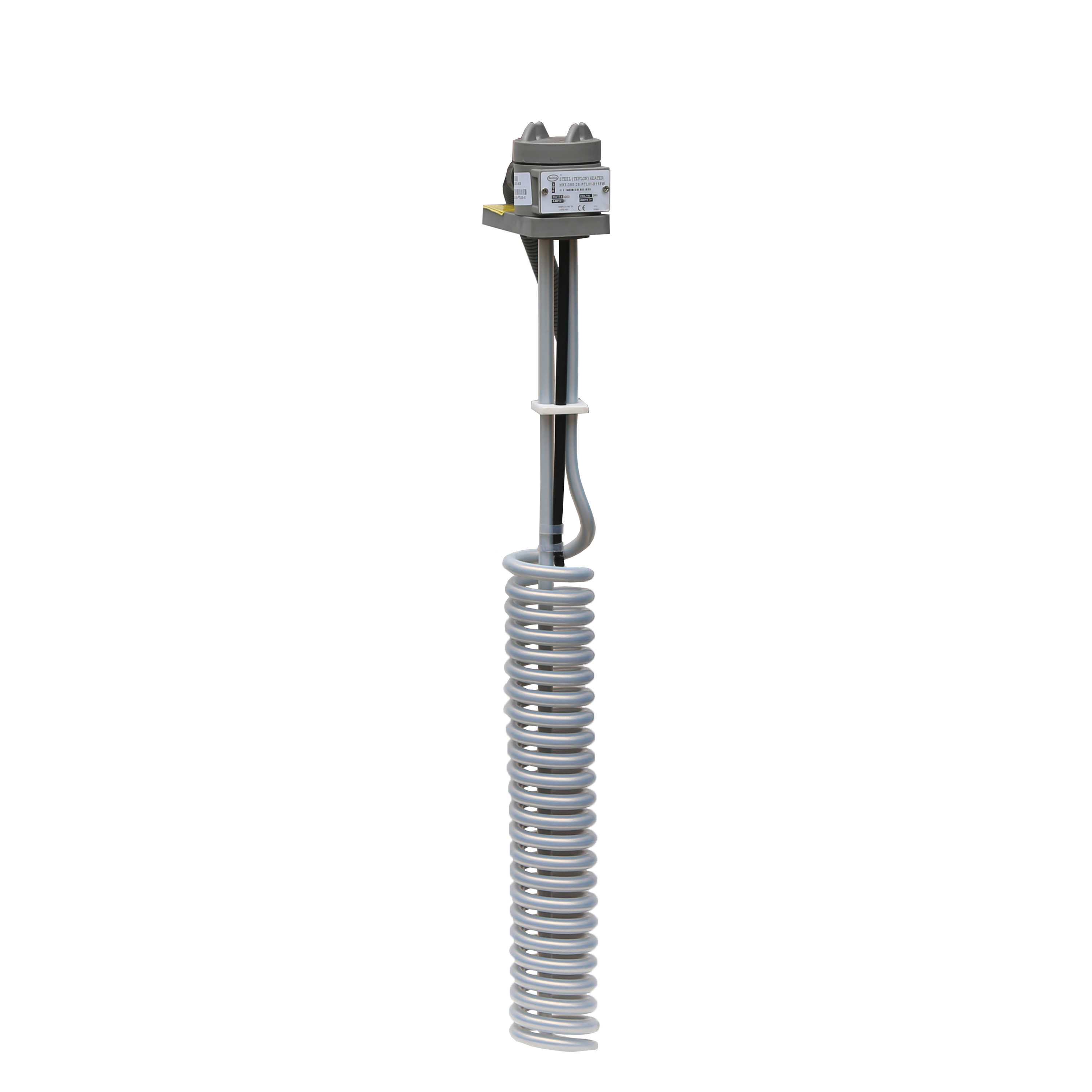 Vertical SPIRAL PTFE HEATERS, Over the side. Single Phase only
