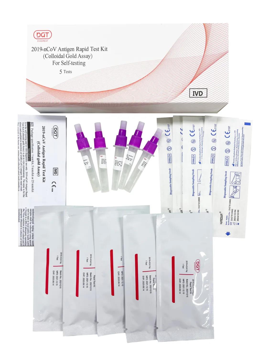 Diagreat Self Test COVID-19 Antigen Rapid Test Kit CE Certificate approved