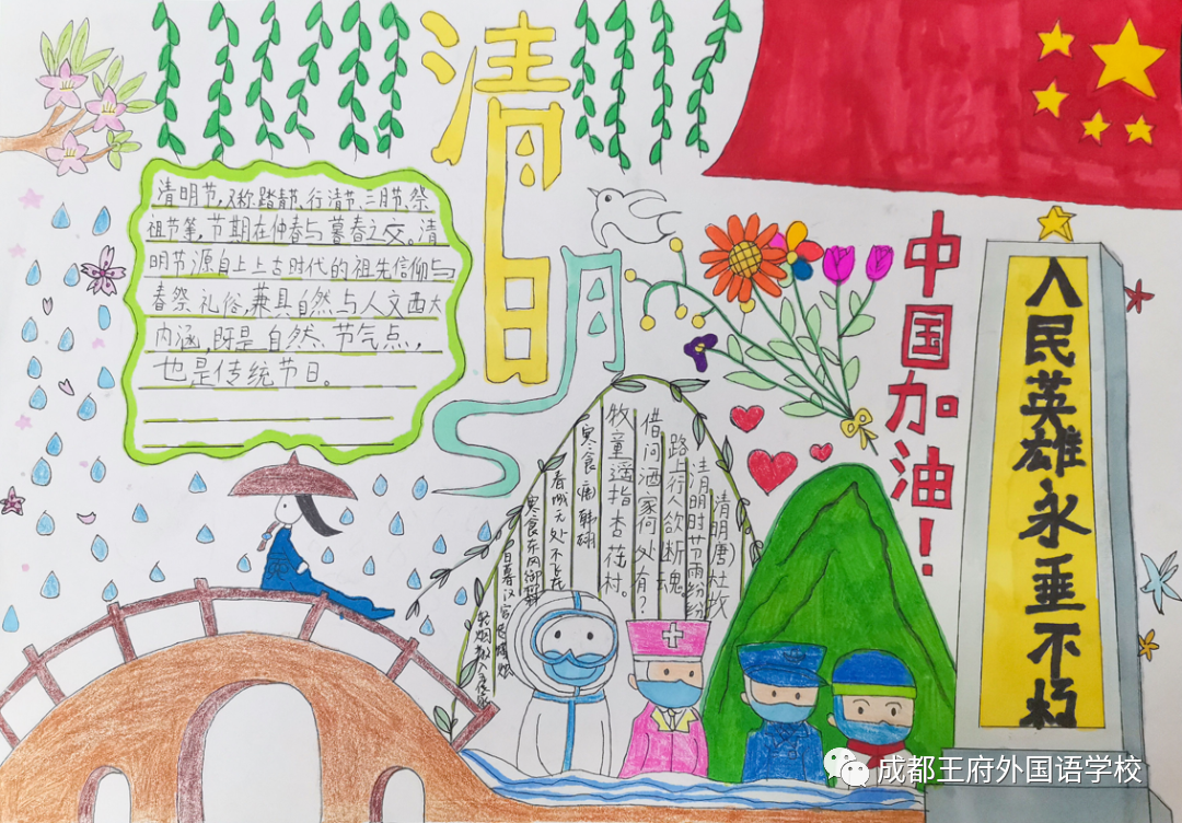 清明怀思 | 成都王府外国语学校学生清明画作