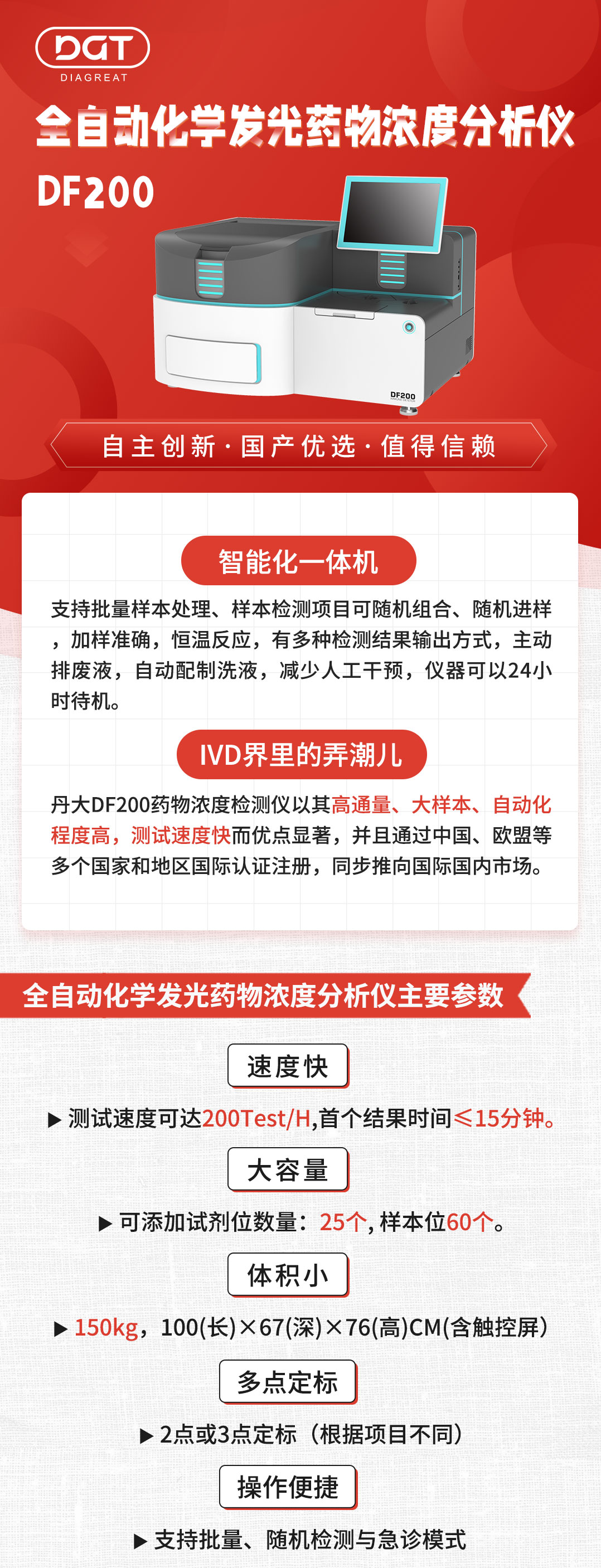 全自动化学发光药物浓度分析仪DF200—红龙扑克生物与您见证国产实力