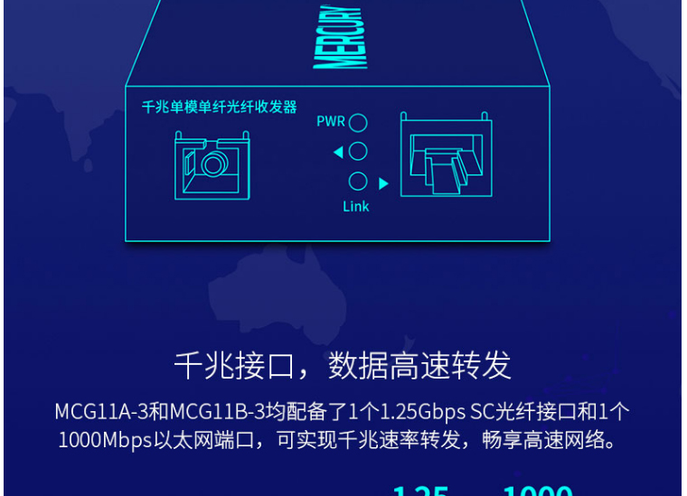 水星 MCG11A/B-3 千兆单模单纤光纤收发器3公里  A/B一对价格