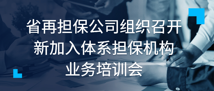省再担保公司组织召开新加入体系担保机构业务培训会 省再担保公司组织召开新加入体系担保机构业务培训会