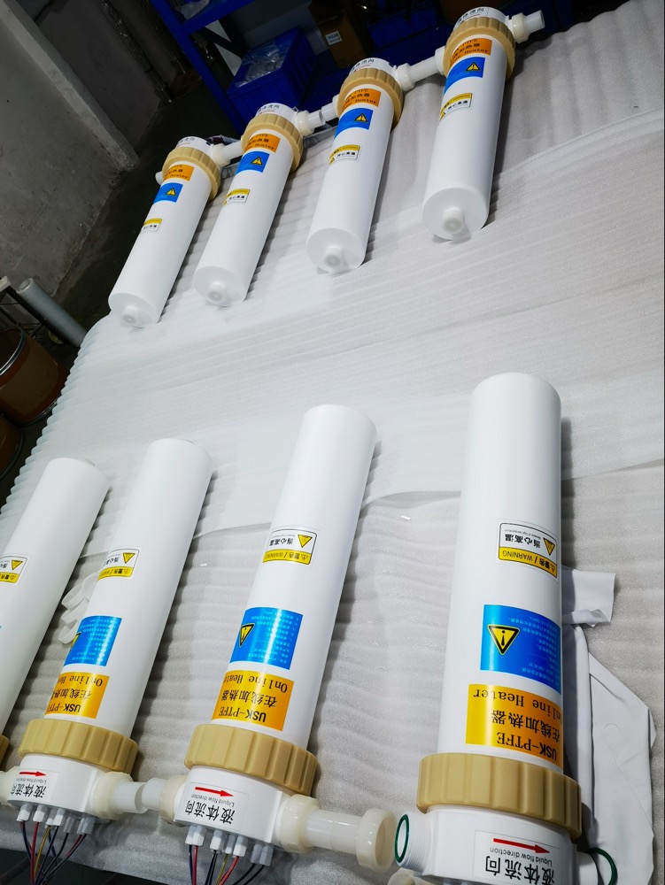 High Purity Flow Path PFA Inline Chemical Heater For Photovoltaic Wafer Cleaning