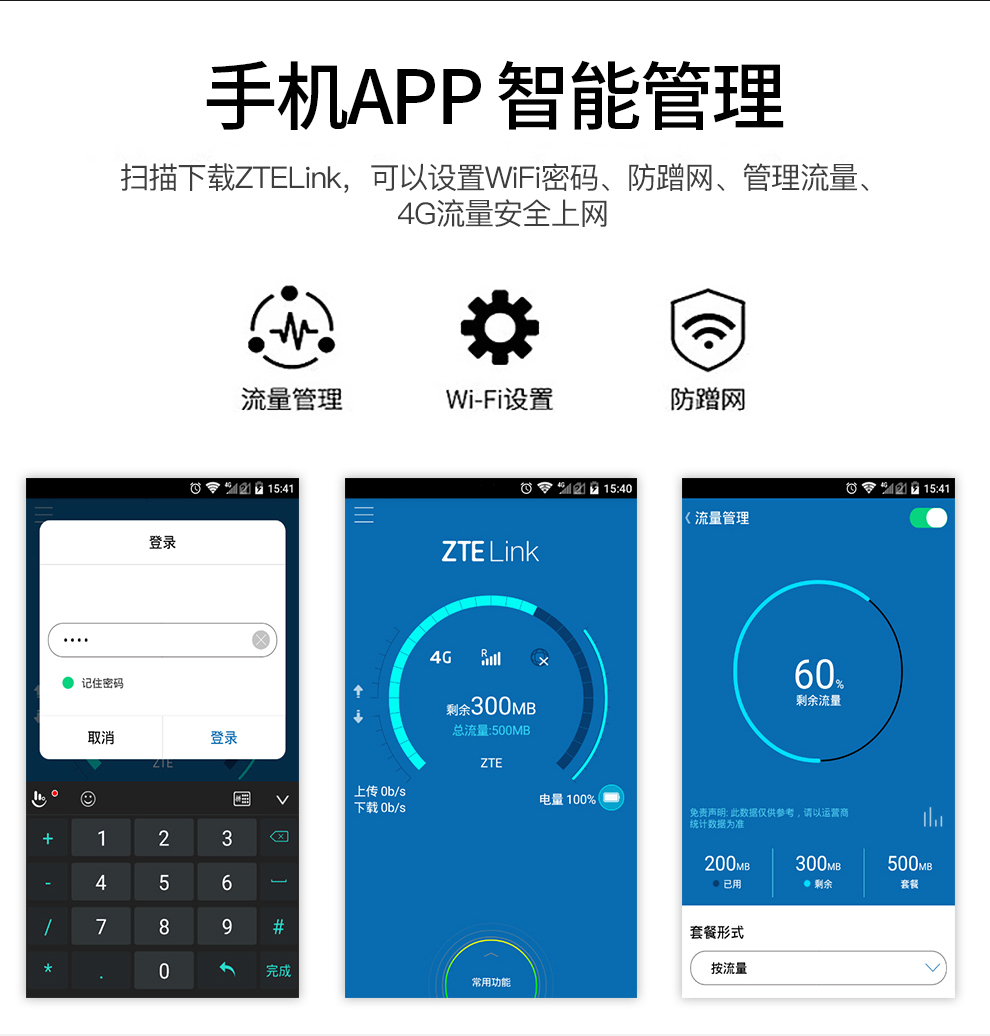 中兴三网通4G上网卡托
