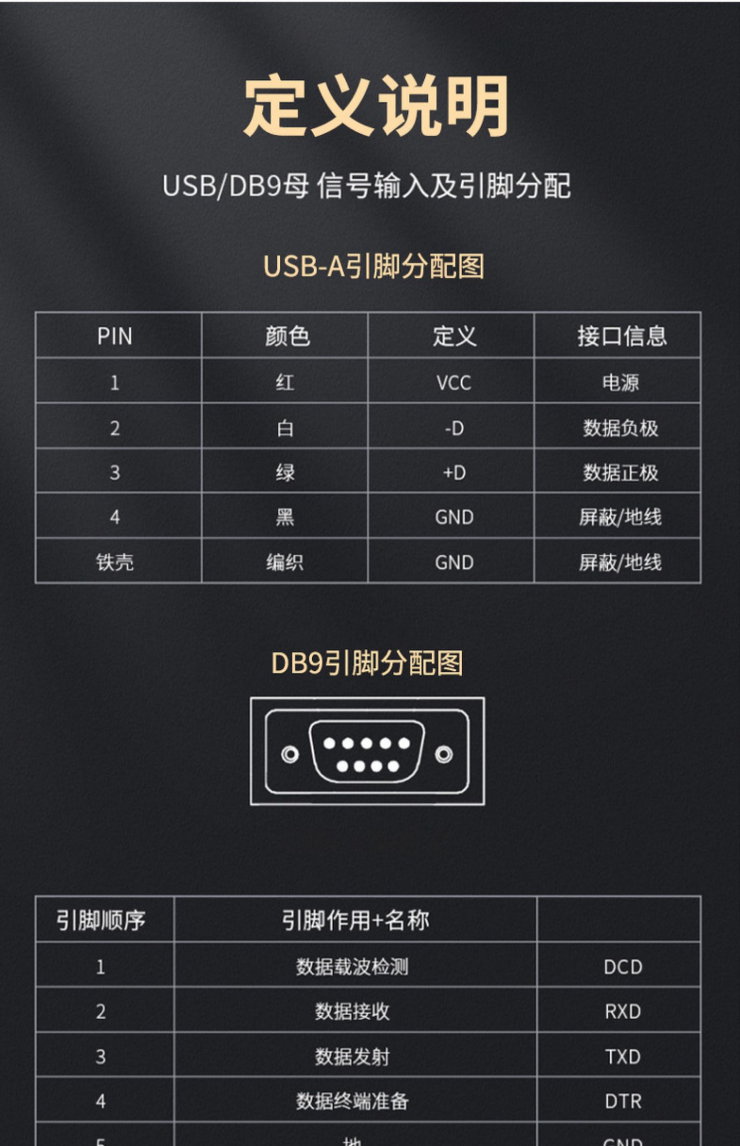 【Z170】晶华USB转9孔数据线USB转串口1.2米