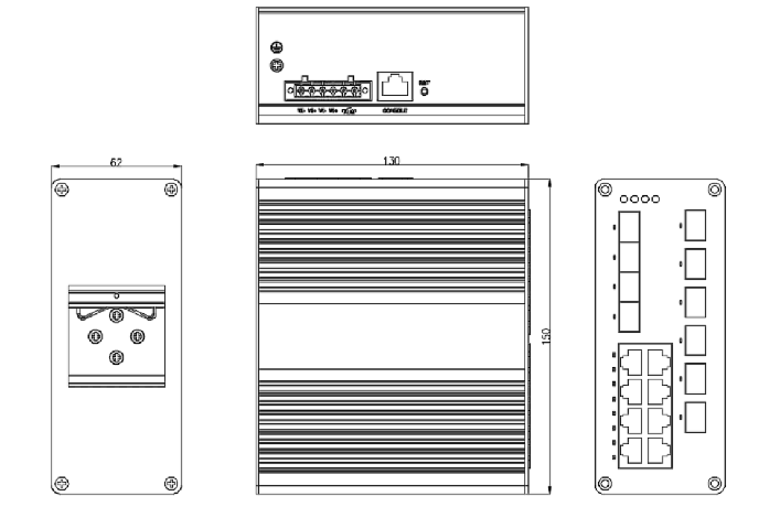 8电10光卡轨式千兆管理型工业交换机HS3000-3F18
