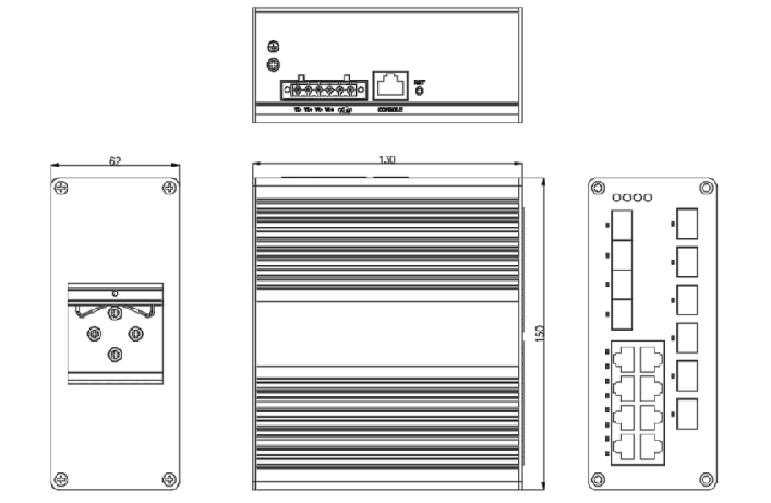 HS3000-3622-6GF卡轨式千兆管理型以太网工业网络交换机