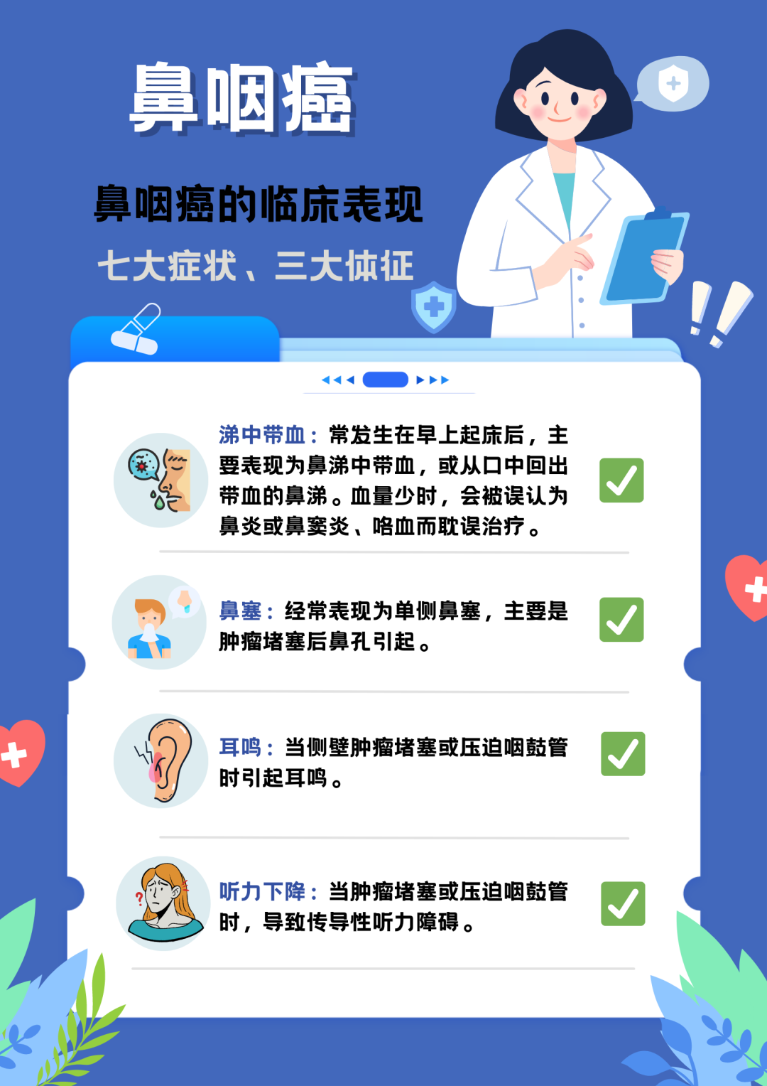 大众科普|七大症状三大体征，识别鼻咽癌