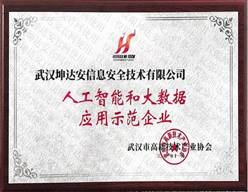 2021入选武汉市首批10家人工智能和大数据应用示范企业