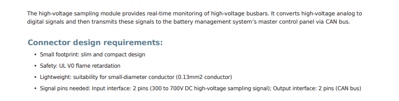 Molex Low-Voltage Battery Pack Connector Solutions