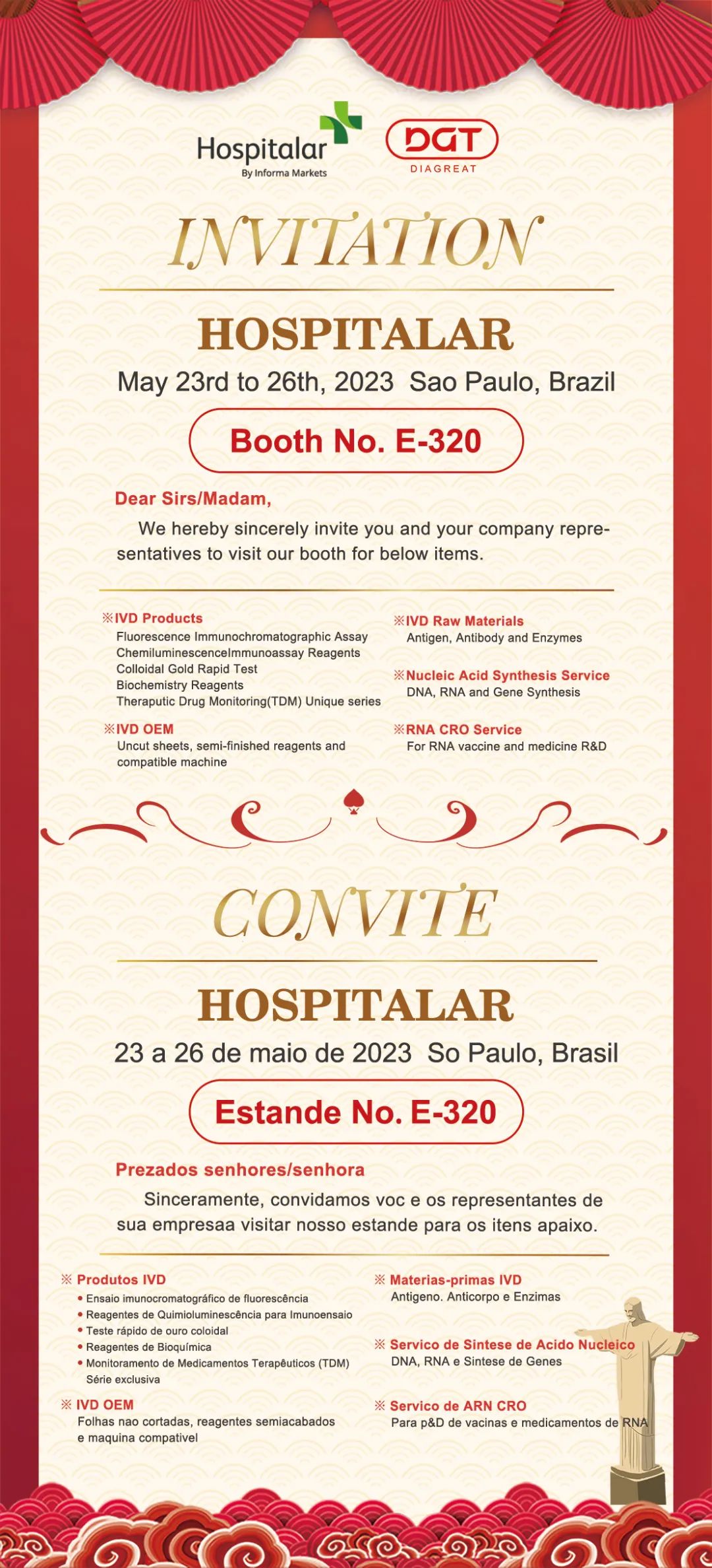 INVITATION May 23rd to 26th, 2023 Sao Paulo,Brazil. Welcome to visit Booth No.E-320.
