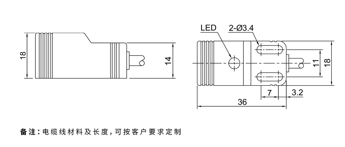 方型接近開光