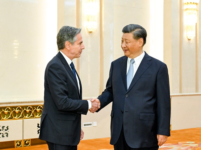 快讯：习近平会见美国国务卿布林肯