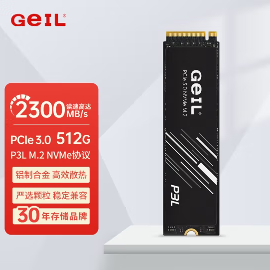 金邦P3L NVME M.2固态