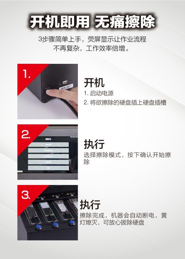 M.2 PCIe觸控式標(biāo)準(zhǔn)型硬盤擦除機(jī)