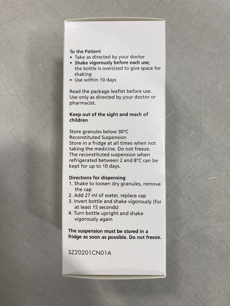 头孢呋辛酯干混悬剂/Cefuroxime Axetil For Suspension/Zinnat （参比制剂）