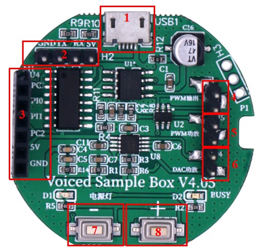 Voiced sample Box (WTN6系列语音芯片VSB测试板) Voiced sample Box (WTN6系列语音芯片VSB测试板)