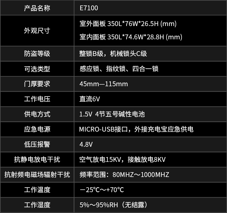 E7100智能门锁