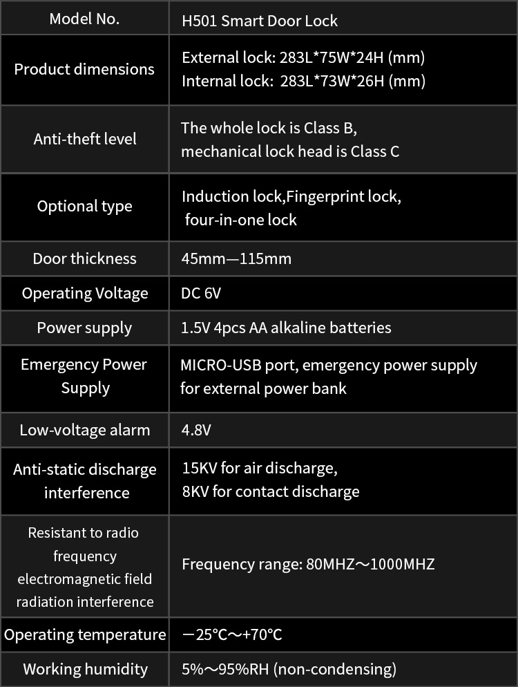 H501 Smart Doorlock