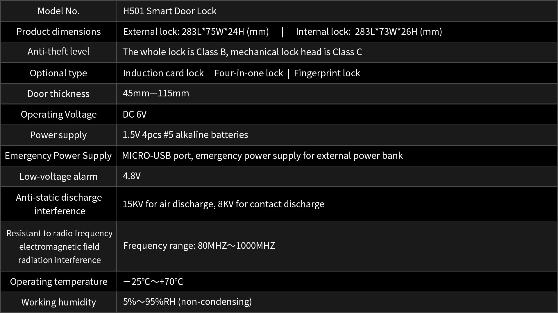 H501 Smart Doorlock