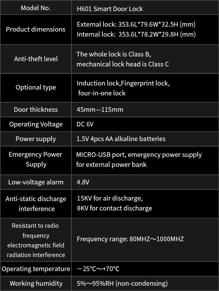 H601 Smart Doorlock